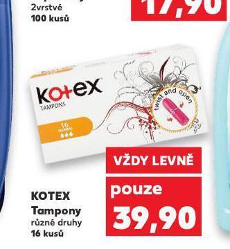 Kaufland Kotex tampony nabídka