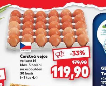 Kaufland Čerstvá vejce m 30 ks nabídka