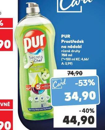 Kaufland Pur prostředek na nádobí nabídka