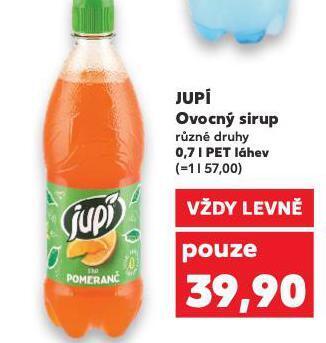 Kaufland Jupí ovocný sirup nabídka