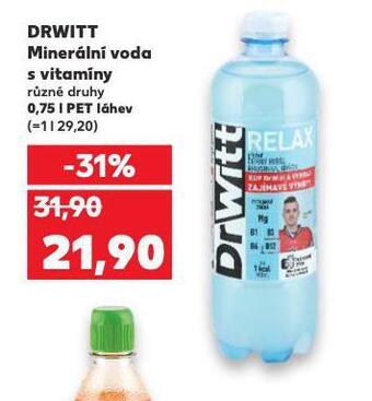 Kaufland Drwitt minerální voda s vitamíny nabídka