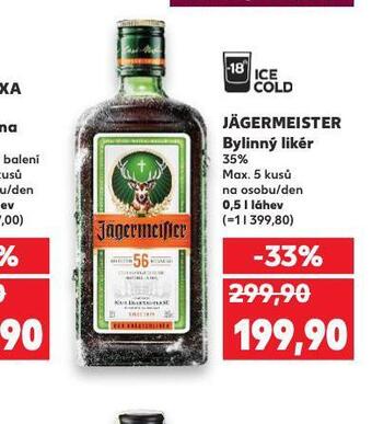 Kaufland Jägermeister bylinný likér nabídka