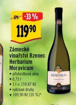 Albert Zámecké vinařství bzenec herbarium moravicum nabídka
