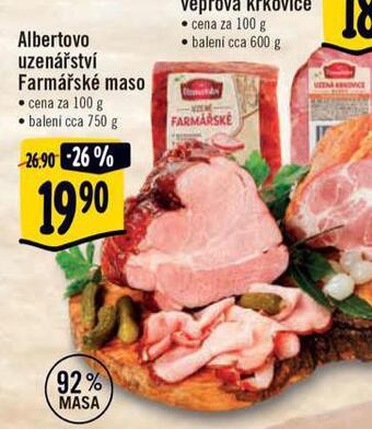Albert Albertovo uzenářství farmářské maso nabídka