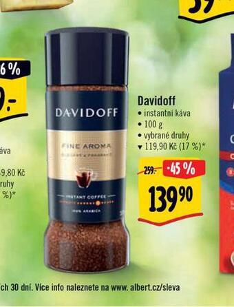 Albert Davidoff instantní káva nabídka