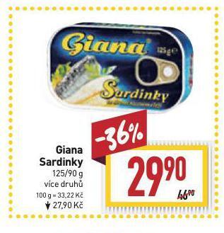 Billa Giana sardinky nabídka