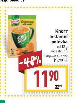 Billa Knorr instantní polévka nabídka