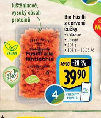 Albert Bio fusilli z červené čočky nabídka