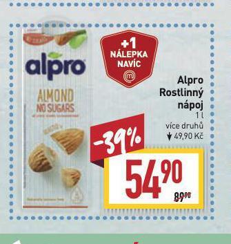 Billa Alpro rostlinný nápoj nabídka