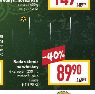 Billa Sada sklenic na whiskey nabídka