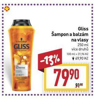 Billa Gliss šampon nabídka
