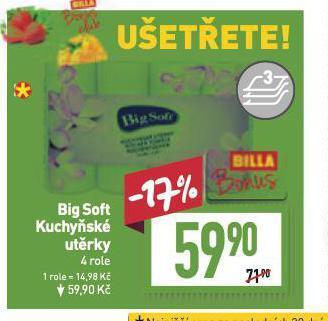 Billa Big soft kuchyňské utěrky nabídka