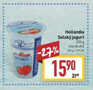 Billa Hollandia selský jogurt nabídka