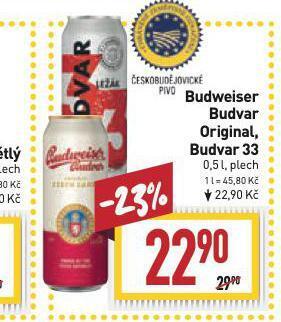 Billa Pivo budweiser budvar nabídka