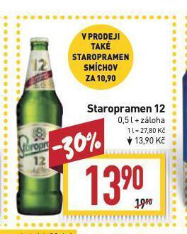 Billa Pivo staropramen nabídka