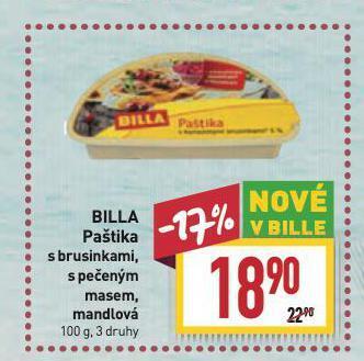 Billa Paštika s pečeným masem nabídka