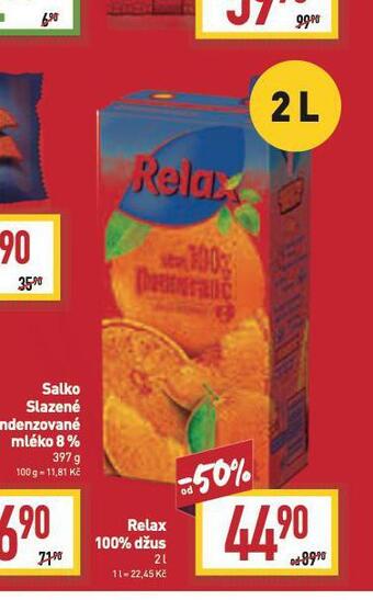 Billa Relax 100% džus nabídka