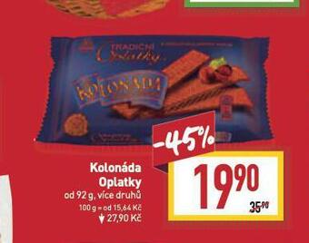 Billa Kolonáda oplatky nabídka