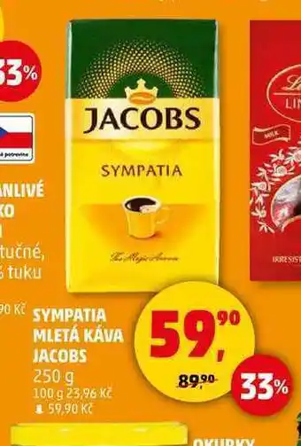 Penny Market Sympatia mletá káva jacobs, 250 g nabídka