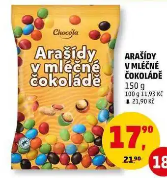 Penny Market Arašídy v mléčné čokoládě, 150 g nabídka