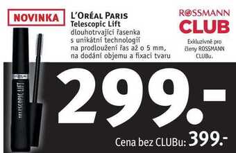 Rossmann L'oréal paris telescopic lift dlouhotrvající řasenka nabídka