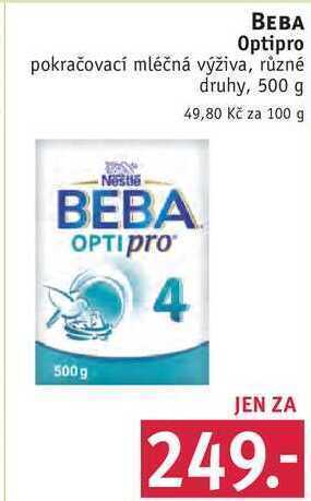 Rossmann Beba optipro pokračovací mléčná výživa, 500 g nabídka