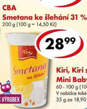 CBA Cba smetana ke šlehání 31 %, 200 g nabídka