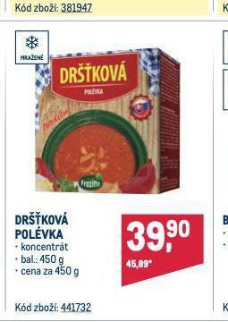 Makro Dršťková polévka nabídka