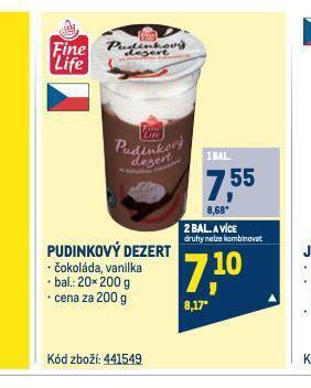 Makro Pudinkový dezert nabídka