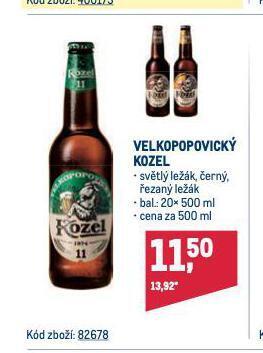 Makro Pivo velkopopovický kozel nabídka