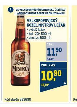 Makro Pivo velkopopovický kozel nabídka