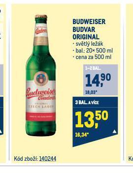 Makro Pivo budweiser budvar nabídka
