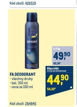 Makro Fa deodorant nabídka