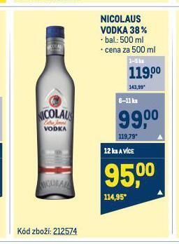 Makro Nicolaus vodka nabídka
