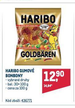 Makro Haribo gumové bonbony nabídka