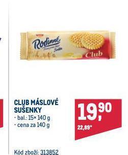 Makro Club máslové sušenky nabídka