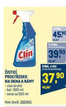 Makro Clin čisticí prostředek na okna a rámy nabídka