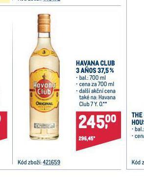 Makro Havana club 3 aňos nabídka