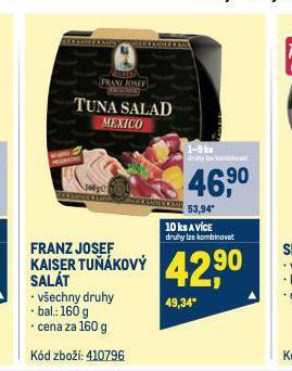 Makro Franz josef kaiser tuňákový salát nabídka