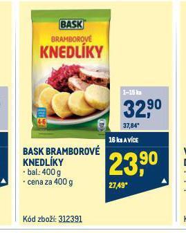Makro Bramborové knedlíky nabídka