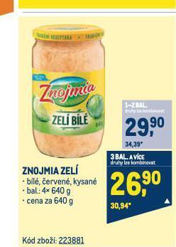 Makro Znojmia zelí nabídka
