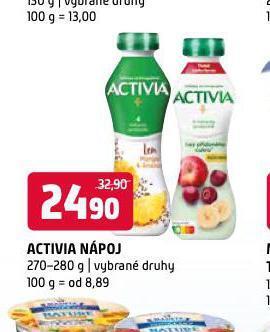 Terno Activia nápoj nabídka
