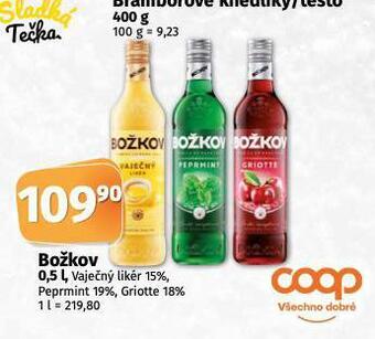 Coop Božkov vaječný likér / peprmint / griotte nabídka