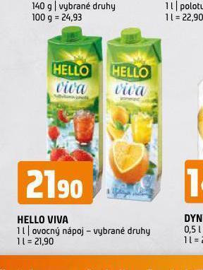Terno Hello viva ovocný nápoj nabídka