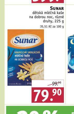 Rossmann Sunar dětská mléčná kaše nabídka