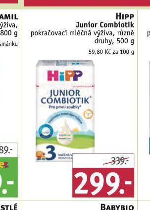 Rossmann Hipp junior combiotik pokračovací mléčná výživa nabídka