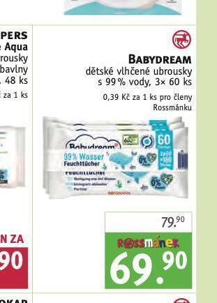 Rossmann Babydream dětské vlhčené ubrousky nabídka