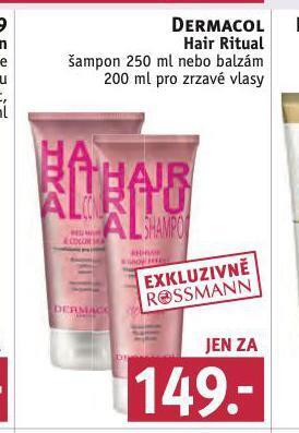 Rossmann Dermacol hair ritual šampon, balzám nabídka