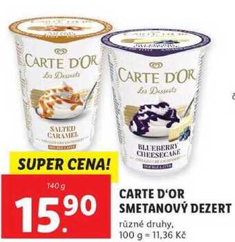 Lidl Carte d'or smetanový dezert, 140 g nabídka