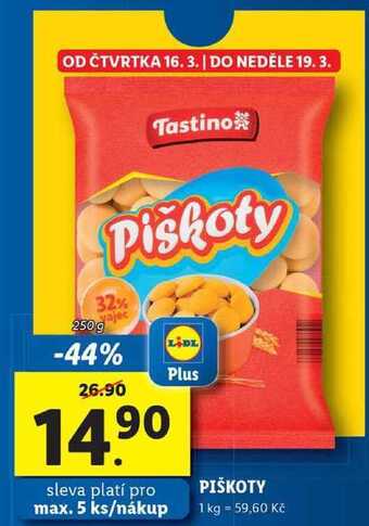 Lidl Piškoty, 250 g nabídka